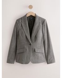 Next - Check Sculpted Tailored Single Breasted Blazer - Lyst