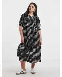 Simply Be - Print Midi Dress With Pockets - Lyst