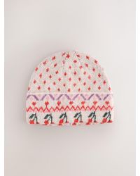 Next - Multi Cherry Print Knitted Beanie Hat - Lyst