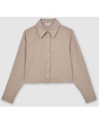 Reiss - Cotton And Wool Cropped Shirt - Lyst