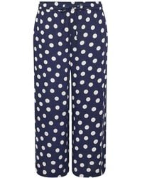 M Com - Printed Cropped Trousers - Lyst