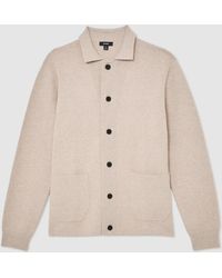 Reiss - Oatmeal Plaza Collared Button-Through Cardigan - Lyst