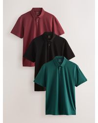 Next - Regular Fit Short Sleeve Jersey Polo Shirts 3 Pack - Lyst