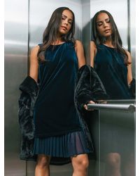 Roman - Petite Velvet Contrast Hem Dress - Lyst