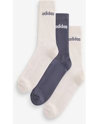 adidas - Linear Crew Cushioned Socks 3 Pair Pack - Lyst