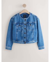 Next - Collarless Denim Jacket - Lyst