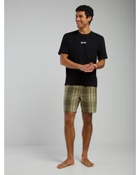 BOSS - Checkered Logo Boxed Pyjamas Set - Lyst