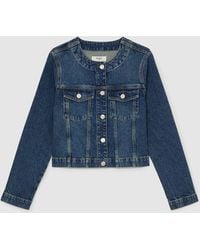 Reiss - Mid Medora Collarless Cropped Jacket - Lyst