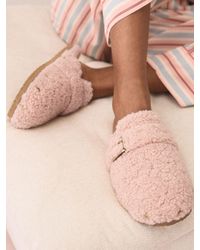 Next - Borg Footbed Slippers - Lyst
