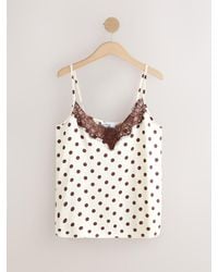 Next - Lace Trim Cami Top - Lyst