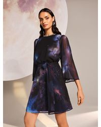 Love & Roses - Embellished Neck Mini Dress - Lyst