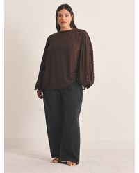 Simply Be - Dobby Exaggerate Sleeve Sheer Blouse - Lyst