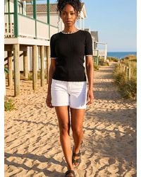 Roman - Button Detail Ribbed Knit Top - Lyst