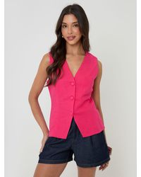 Threadbare - Linen Blend V-Neck Waistcoat - Lyst