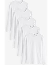 Next - Langarm-T-Shirts Aus 100% Baumwolle Im 5 Er-Packmittel - Lyst