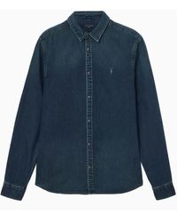AllSaints - Allsaints Gleason Long Sleeve Press Stud Shirt - Lyst