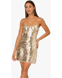 Adrianna Papell - Adrianna By Papell Beaded Short Dress - Lyst
