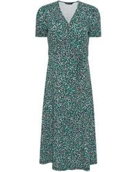 M Com - Petite Floral Midi Wrap Dress - Lyst