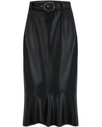 Pour Moi - Phoebe Frill Hem Faux Leather Belted Midi Skirt - Lyst