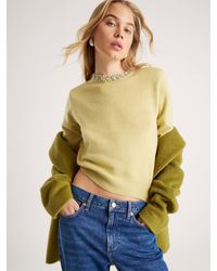 River Island - Crew Neck Embellished Trim Jumper - Lyst