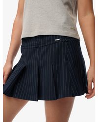 Superdry - Pinstripe Pleat Mini Skirt - Lyst