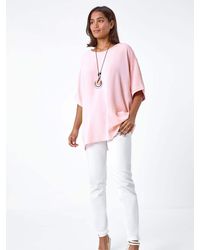Roman - Plain Tunic Top With Necklace - Lyst