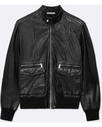 AllSaints - Hiro Leather Bomber Jacket - Lyst