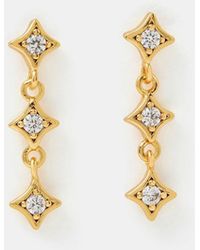 Accessorize - 14Ct Plated Diamanté Star Drop Earrings - Lyst