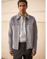 Next - Faux Suede Zip Through Jacket - Lyst