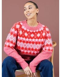 Yumi' - Fairisle Wool Blend Relaxed Jumper - Lyst