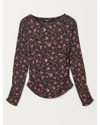 FatFace - Fatface Ruby Winter Floral Ruched Long Sleeve Top - Lyst