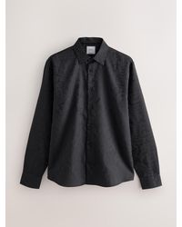 Next - Regular Fit Geometric Print Long Sleeve Smart Shirt - Lyst