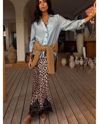 Never Fully Dressed - Never Fully Dressed Leopard Print Lace Maeva Midi Skirt - Lyst