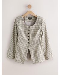 Next - Check Collarless Jacket - Lyst