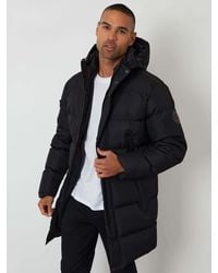 Threadbare - Showerproof Longline Hooded Puffer Coat - Lyst