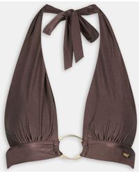 Tala - Halter Plunge Ring Bikini Top - Lyst