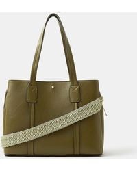 Accessorize - Webbing Strap Faux Leather Shoulder Bag - Lyst