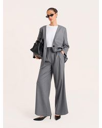 4th & Reckless - Pin Stripe Wide Leg Tailored Trouser Co-Ord - Lyst