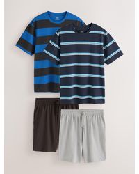 Next - Stripe Stripe Short Sleeve Jersey Pyjamas Set 2 Pack - Lyst