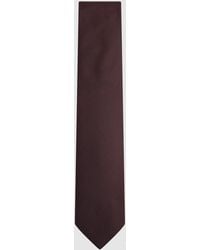 Reiss - Ceremony - Burgundy Ceremony Textured Silk Tie, One - Lyst