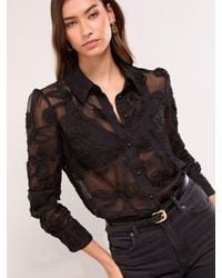 Lipsy - Burnout Button Through Shirt - Lyst