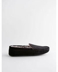 Next - Suede Faux Fur Lined Moccasin Slippers - Lyst