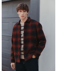 Next - Borg Lined Check Shacket - Lyst