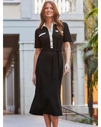 Sosandar - Contrast Trim Fit & Flare Dress - Lyst