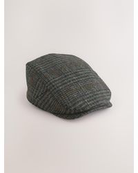 Next - Check Harris Tweed Flat Cap - Lyst