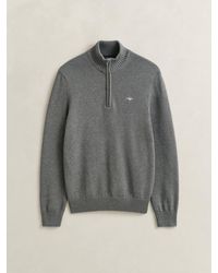 GANT - Zip Neck Jumper - Lyst