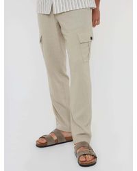 Threadbare - Linen Blend Cargo Trousers - Lyst