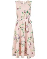 Yumi' - Floral Print Midi Skater Dress - Lyst