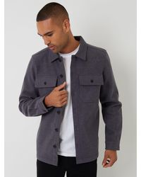 Threadbare - Faux Wool Button Up Shacket - Lyst