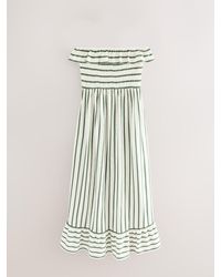 Next - Print Bandeau Frill Summer Midi Dress - Lyst